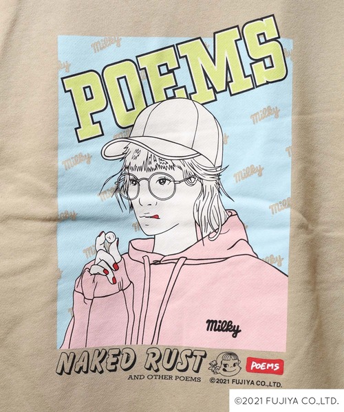 Naked Rust and other POEMS(ネイキッドラストアンドアザーポエムス)の「【69】【it】【POEMS x FUJIYA】バックプリント プルパーカー(パーカー・レディース・ホワイト/ブラック/ベージュ・MEDIUM/LARGE)」の10枚目の写真