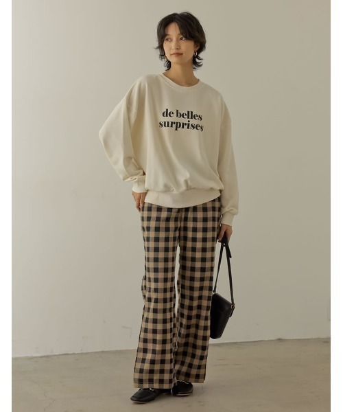 Re:EDIT（リエディ）の「[低身長サイズ有]選べるチェック柄サイドタックパンツ（その他パンツ・レディース・ブラック/ブラウン系その他/ブラック系その他・MEDIUM/LARGE/SHORT）」の11枚目の写真