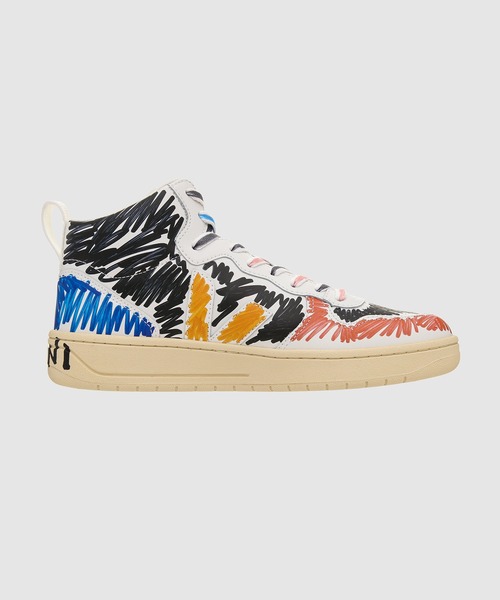 MARNI マルニ ×VEJA V-15 HIGH CUT SNEAKERS ベジャ 総柄ハイカットスニーカー シューズ ブラック/ marni マルニ　ハイカットスニーカー