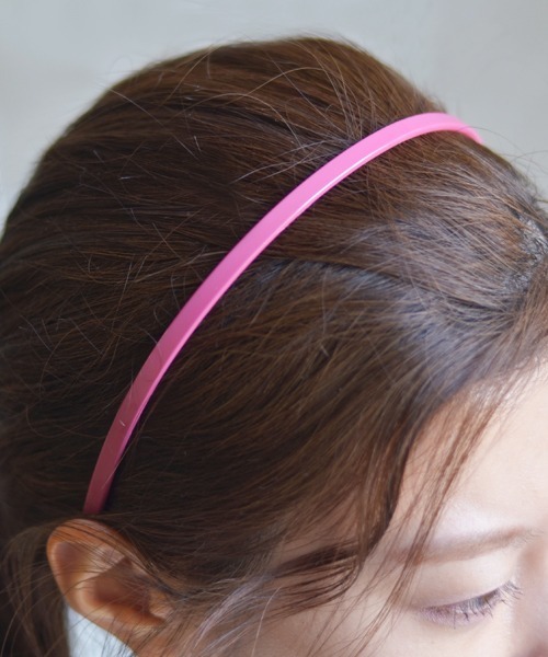 Fun & Daily（ファンアンドデイリー）の「F&D : ナローカラーカチューシャ（カチューシャ・レディース・オレンジ/ピンク/グレー/ベージュ/ブラック/イエロー/グリーン/ローズ・FREE）」の13枚目の写真
