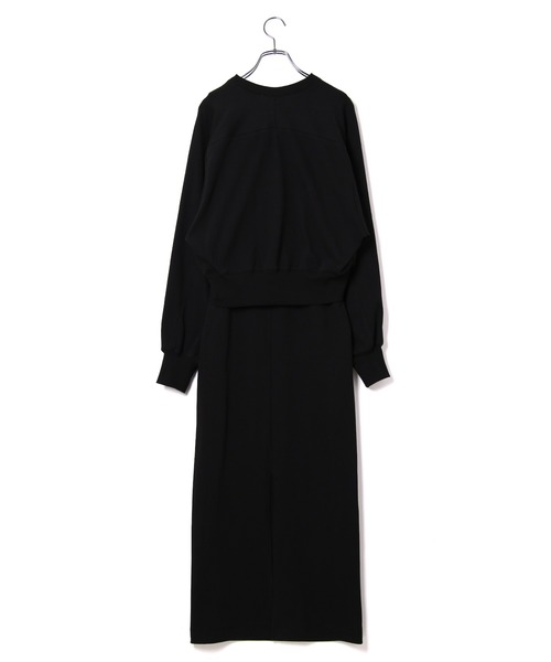 ADAM ET ROPE'（アダムエロペ）の「【サステナブル】ブロードリブカーディガンコンビワンピース（ワンピース・レディース・グリーン/ブラック/ホワイト・FREE）」の17枚目の写真