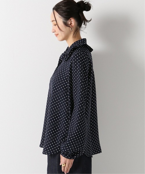 La TOTALITE(ラトータリテ)の「ドットフリルカラーシャツ【手洗い可能】(シャツ/ブラウス・レディース・ネイビー/オリーブ/サックスブルー・FREE)」の18枚目の写真