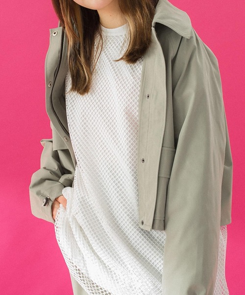 HEYUMM（ヘユム）の「HEYUMM　カラフルメッシュロングトップ（Tシャツ/カットソー・レディース・ブラック/オフホワイト/ブルー・ONE）」の7枚目の写真