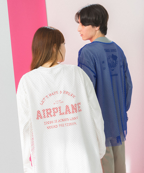 HEYUMM（ヘユム）の「HEYUMM　カラフルメッシュロングトップ（Tシャツ/カットソー・レディース・ブラック/オフホワイト/ブルー・ONE）」の12枚目の写真