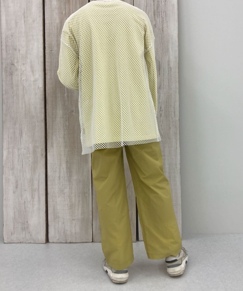 HEYUMM（ヘユム）の「HEYUMM　カラフルメッシュロングトップ（Tシャツ/カットソー・レディース・ブラック/オフホワイト/ブルー・ONE）」の20枚目の写真