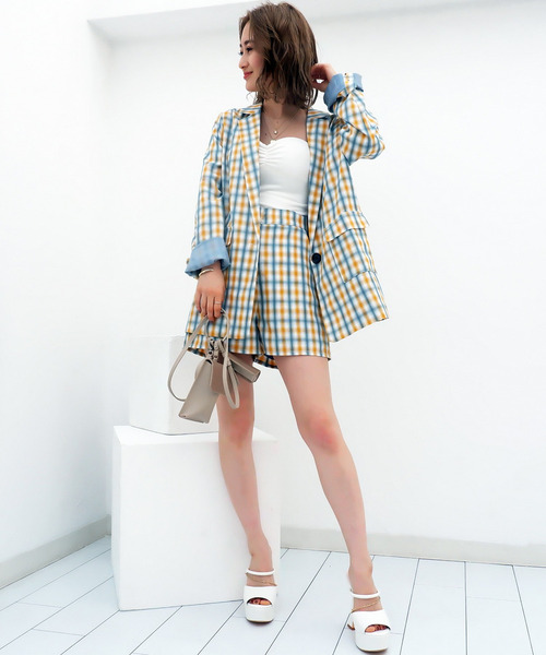 SPIRALGIRL(スパイラルガール)の「チェック柄ショートパンツ(その他パンツ・レディース・イエロー系/ブラック系・FREE)」の22枚目の写真