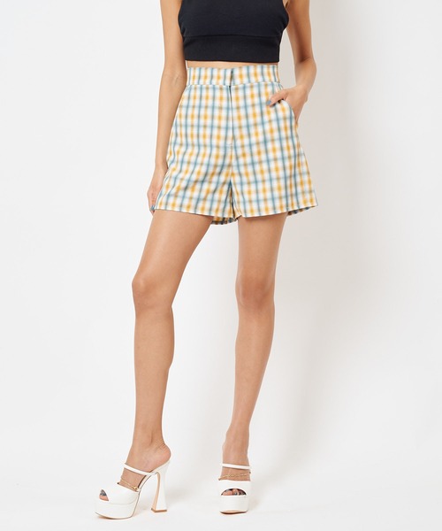 SPIRALGIRL(スパイラルガール)の「チェック柄ショートパンツ(その他パンツ・レディース・イエロー系/ブラック系・FREE)」の8枚目の写真