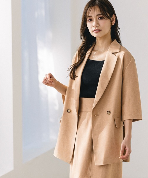 mysty woman(ミスティウーマン)の「ストレッチフィットニットタンク 275130(タンクトップ・レディース・ブラック/ベージュ/オフホワイト/オレンジ/グリーン・FREE)」の8枚目の写真