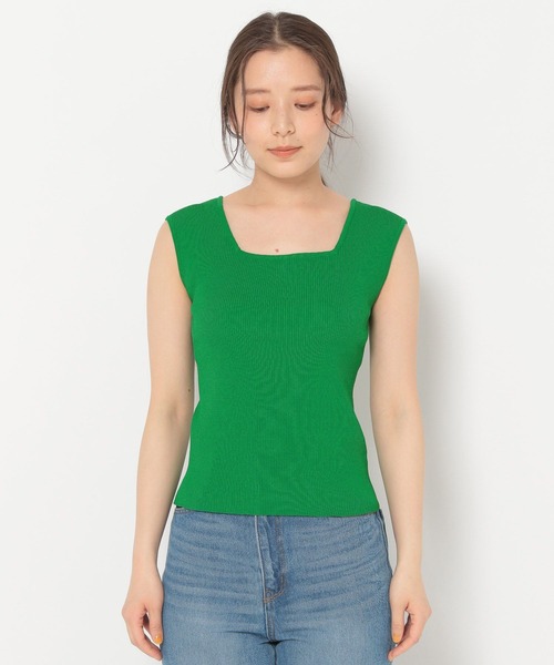 mysty woman(ミスティウーマン)の「ストレッチフィットニットタンク 275130(タンクトップ・レディース・ブラック/ベージュ/オフホワイト/オレンジ/グリーン・FREE)」の6枚目の写真