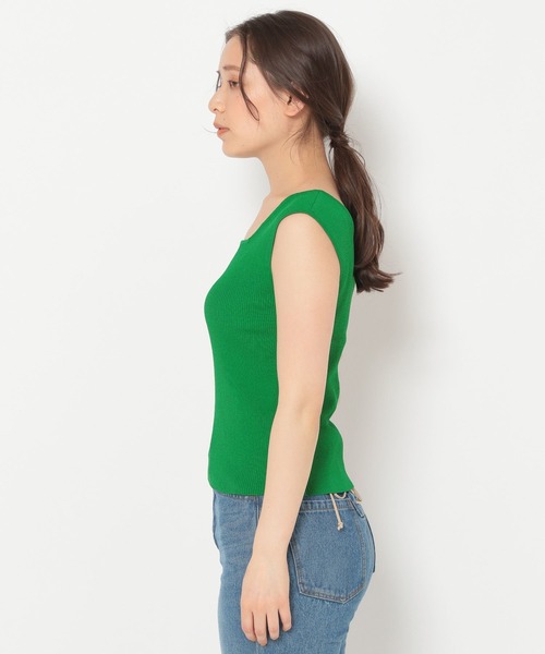 mysty woman(ミスティウーマン)の「ストレッチフィットニットタンク 275130(タンクトップ・レディース・ブラック/ベージュ/オフホワイト/オレンジ/グリーン・FREE)」の17枚目の写真