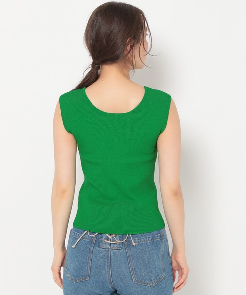 mysty woman(ミスティウーマン)の「ストレッチフィットニットタンク 275130(タンクトップ・レディース・ブラック/ベージュ/オフホワイト/オレンジ/グリーン・FREE)」の12枚目の写真