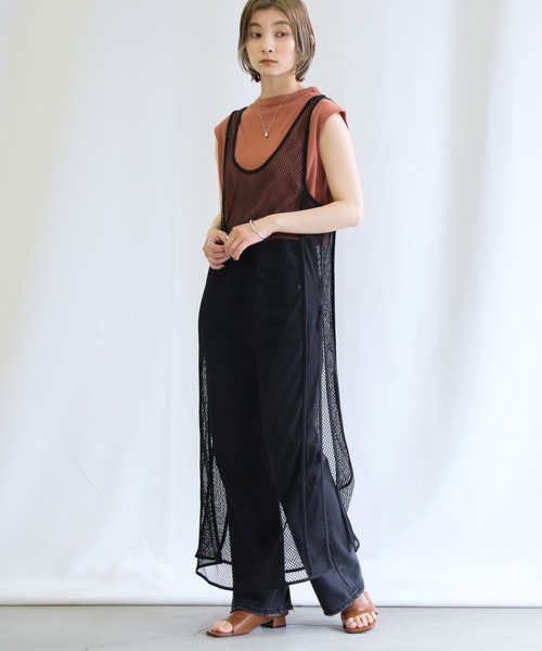 select MOCA（セレクトモカ）の「2022 SS メッシュロングスリットタンクワンピース（ワンピース・レディース・ブラック/アイボリー・FREE）」の8枚目の写真