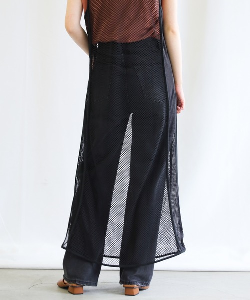 select MOCA（セレクトモカ）の「2022 SS メッシュロングスリットタンクワンピース（ワンピース・レディース・ブラック/アイボリー・FREE）」の9枚目の写真