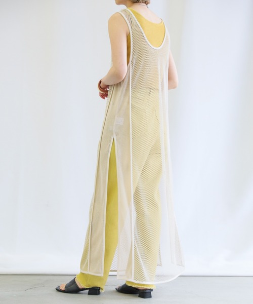 select MOCA（セレクトモカ）の「2022 SS メッシュロングスリットタンクワンピース（ワンピース・レディース・ブラック/アイボリー・FREE）」の14枚目の写真