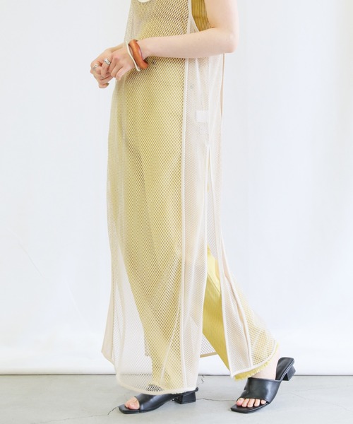 select MOCA（セレクトモカ）の「2022 SS メッシュロングスリットタンクワンピース（ワンピース・レディース・ブラック/アイボリー・FREE）」の13枚目の写真