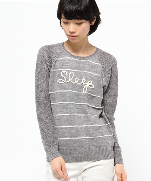 OUTLET（アウトレット）の「【CIAOPANIC TYPY】ロープロゴニットプルオーバー（ニット/セーター・レディース・ブラック/グレー・FREE）」の2枚目の写真