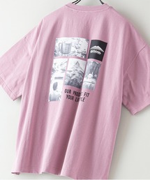 USAコットン フォトバックプリントTシャツ ビッグシルエット