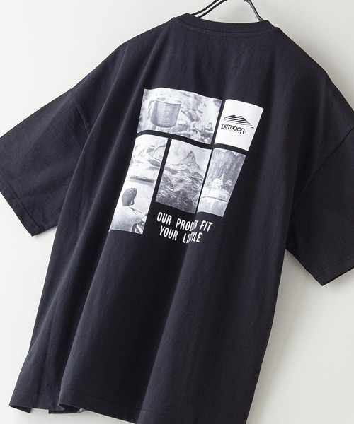 OUTDOOR PRODUCTS APPAREL（アウトドアプロダクツアパレル）の「USAコットン　フォトバックプリントTシャツ　ビッグシルエット（Tシャツ/カットソー・レディース・ブラック/ホワイト/パープル/カーキ・FREE）」の3枚目の写真