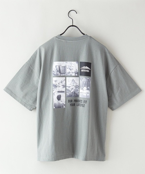 OUTDOOR PRODUCTS APPAREL（アウトドアプロダクツアパレル）の「USAコットン　フォトバックプリントTシャツ　ビッグシルエット（Tシャツ/カットソー・レディース・ブラック/ホワイト/パープル/カーキ・FREE）」の11枚目の写真