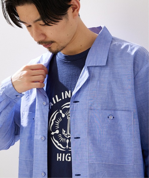 417 EDIFICE(フォーワンセブンエディフィス)の「【fosterr / フォスター】オープンカラーシャツ(シャツ/ブラウス・メンズ・ホワイト/ブルー・SMALL/MEDIUM/LARGE)」の10枚目の写真