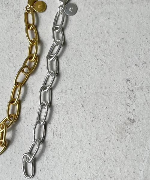 PT（ピーティ）の「Pt(ピーティー) BIGチェーンブレス（ブレスレット・レディース・シルバー/ゴールド・ONE SIZE）」の7枚目の写真