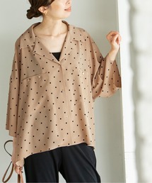 ドットプリントオープンカラーシャツ