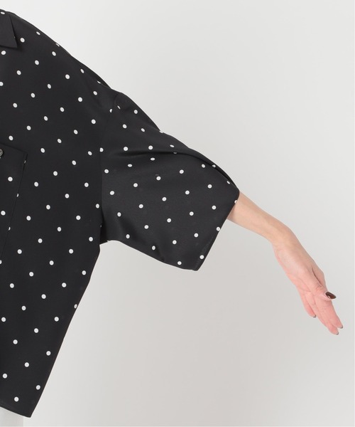 Noble（ノーブル）の「ドットプリントオープンカラーシャツ（シャツ/ブラウス・レディース・ホワイト/ベージュ/ブラック・FREE）」の18枚目の写真