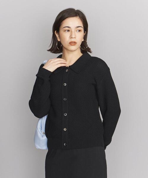 BEAUTY&YOUTH UNITED ARROWS - 美品  メッシュカーディガン　長袖　黒　ビューティーアンドユース BEAUTY&YOUTH UNITED ARROWS（ビューティーアンドユース