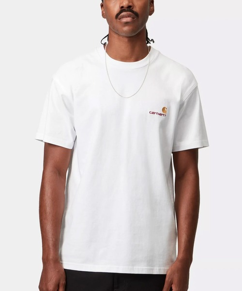 Carhartt WIP(カーハートダブリューアイピー)の「Carhartt WIP/カーハートダブリューアイピー 半袖 Tシャツ ショートスリーブアメリカンスクリプトTシャツ S/S American Script T-Shirt I029956(Tシャツ/カットソー・メンズ・ホワイト/ブラック/ナチュラル/グリーン/ネイビー/ベージュ/アッシュグレー/ダークブルー・XL/M/L/S)」の1枚目の写真