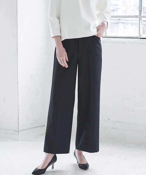 la.f…(ラエフ)の「HAUTEC ワイドストレートパンツ《セットアップ対応/洗濯機で洗える》(その他パンツ・レディース・ホワイト/ネイビー/グレー/ダークネイビー/ホワイト系その他・11号/7号/9号)」の4枚目の写真