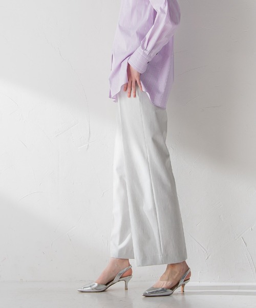 la.f…(ラエフ)の「HAUTEC ワイドストレートパンツ《セットアップ対応/洗濯機で洗える》(その他パンツ・レディース・ホワイト/ネイビー/グレー/ダークネイビー/ホワイト系その他・11号/7号/9号)」の3枚目の写真