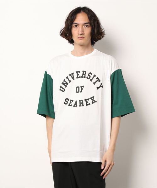 JUGLANS(ユグランス)の「【Revo.】USAコットン×リサイクルコットンB.BアンダープリントTee/ドロップショルダーシルエットTシャツ/メンズ(Tシャツ/カットソー・メンズ・ブラック/ブルー/グリーン・M/L)」の2枚目の写真