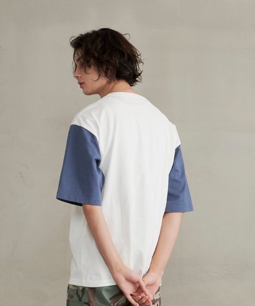 JUGLANS(ユグランス)の「【Revo.】USAコットン×リサイクルコットンB.BアンダープリントTee/ドロップショルダーシルエットTシャツ/メンズ(Tシャツ/カットソー・メンズ・ブラック/ブルー/グリーン・M/L)」の7枚目の写真