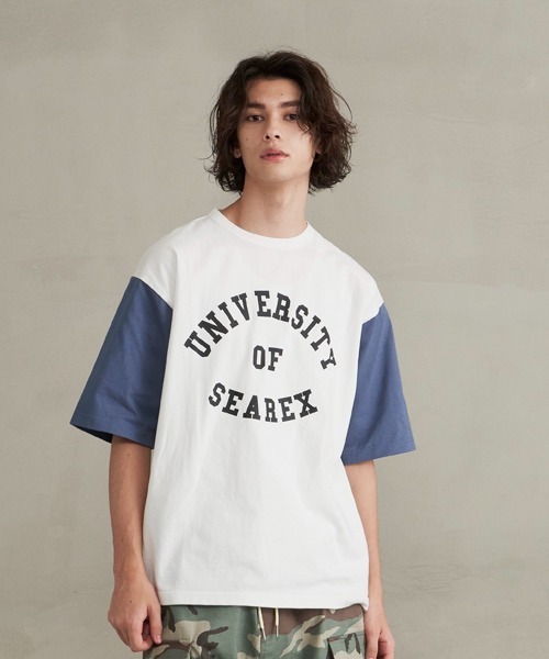 JUGLANS(ユグランス)の「【Revo.】USAコットン×リサイクルコットンB.BアンダープリントTee/ドロップショルダーシルエットTシャツ/メンズ(Tシャツ/カットソー・メンズ・ブラック/ブルー/グリーン・M/L)」の6枚目の写真