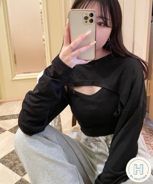Heather(ヘザー)の「HOLiCベリーショートロンT 267879(Tシャツ/カットソー・レディース・ブラック/ブルー/ピンク・FREE)」の2枚目の写真