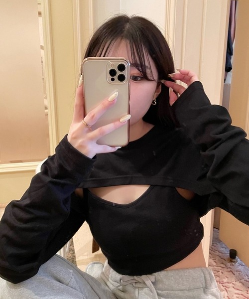 Heather(ヘザー)の「HOLiCベリーショートロンT 267879(Tシャツ/カットソー・レディース・ブラック/ブルー/ピンク・FREE)」の4枚目の写真