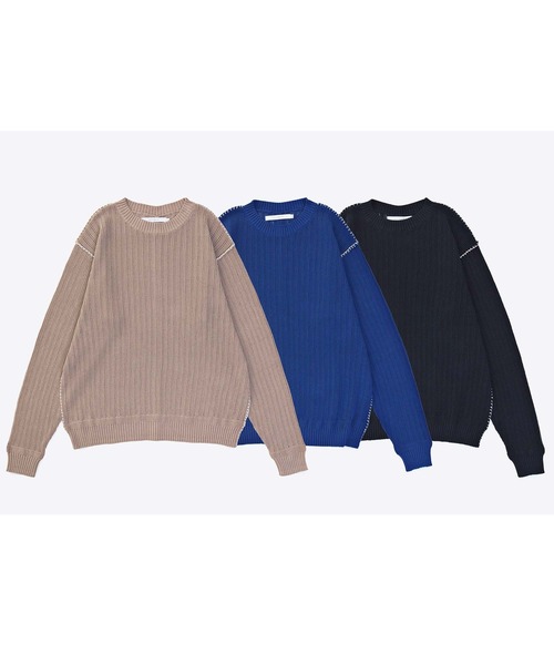 VICTIM（ヴィクティム）の「VICTIM ヴィクティム / BIG MESH KNIT / VTM-22-N-006（ニット/セーター・メンズ・ベージュ/ダークネイビー/ブルー・M/L）」の4枚目の写真