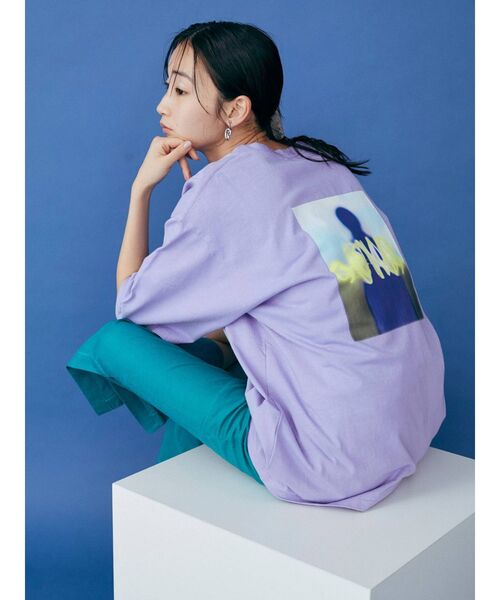 MURUA(ムルーア)の「ブラーフォトTシャツ(Tシャツ/カットソー・レディース・ホワイト/ブラック/パープル・FREE)」の3枚目の写真