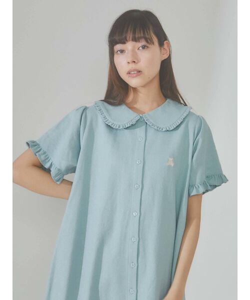 merry jenny（メリージェニー）の「bear刺繍ガーゼワンピース（ワンピース・レディース・オフホワイト/グリーン/ブルー・FREE）」の9枚目の写真