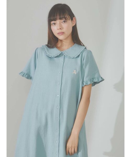 merry jenny（メリージェニー）の「bear刺繍ガーゼワンピース（ワンピース・レディース・オフホワイト/グリーン/ブルー・FREE）」の10枚目の写真