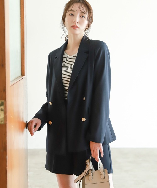 Andemiu（アンデミュウ）の「キンボタンサマージャケット281091（テーラードジャケット・レディース・ベージュ/ネイビー・FREE）」の14枚目の写真