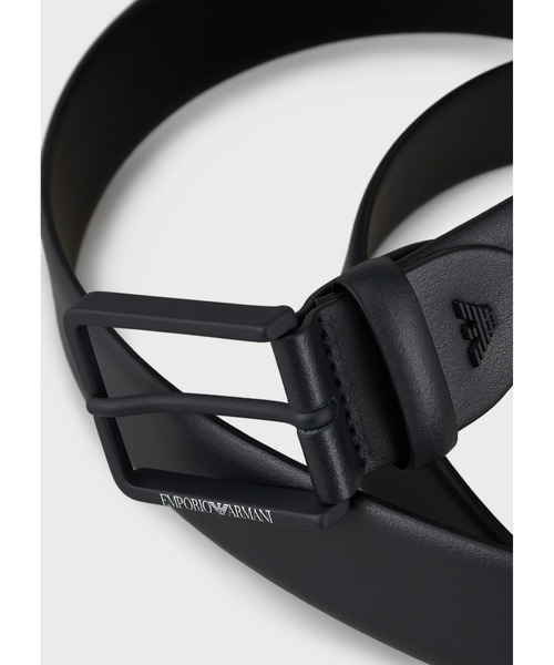 EMPORIO ARMANI（エンポリオアルマーニ）の「【エンポリオ アルマーニ】ベルト スムースカーフスキン製（ベルト・メンズ・ブラック/ネイビー・FREE）」の8枚目の写真