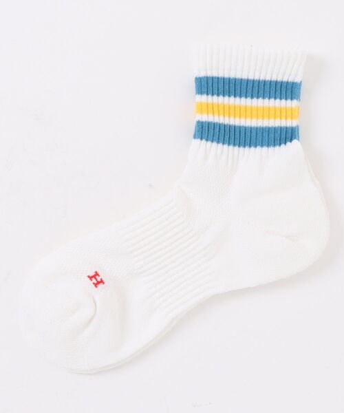 セール】【Healthknit】和紙配色3本ラインソックス 191-8011