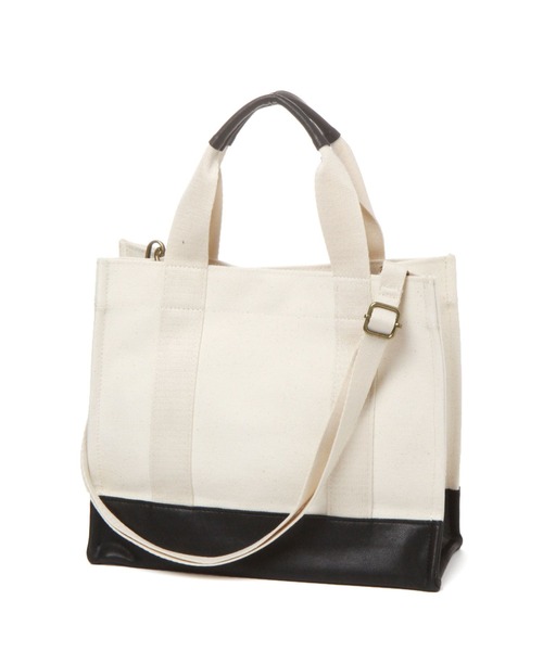 Fishs Eddy（フィッシュエディ）の「[Fishs Eddy(フィッシュエディ)]ロゴレザートートバッグ（トートバッグ・レディース・オフホワイト・FREE）」の5枚目の写真