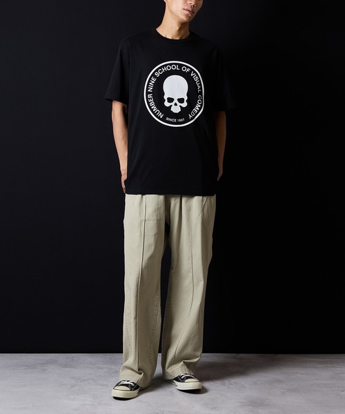 SCHOOL OF VISUAL COMEDY_T-SHIRT / スカルモチーフ サークルロゴ T