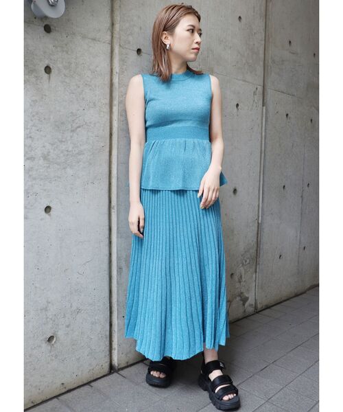 MURUA（ムルーア）の「シアーラメコンビワンピース【セット販売】（ワンピース・レディース・ブラック/ブラウン/ブルー・FREE）」の3枚目の写真