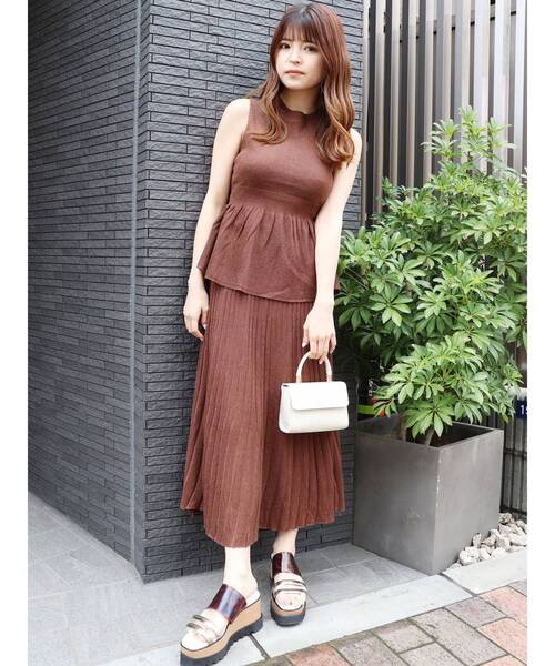 MURUA（ムルーア）の「シアーラメコンビワンピース【セット販売】（ワンピース・レディース・ブラック/ブラウン/ブルー・FREE）」の13枚目の写真