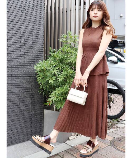 MURUA（ムルーア）の「シアーラメコンビワンピース【セット販売】（ワンピース・レディース・ブラック/ブラウン/ブルー・FREE）」の14枚目の写真