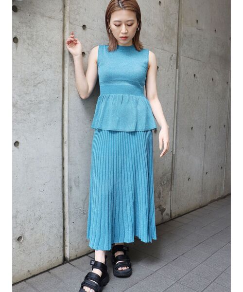 MURUA（ムルーア）の「シアーラメコンビワンピース【セット販売】（ワンピース・レディース・ブラック/ブラウン/ブルー・FREE）」の18枚目の写真