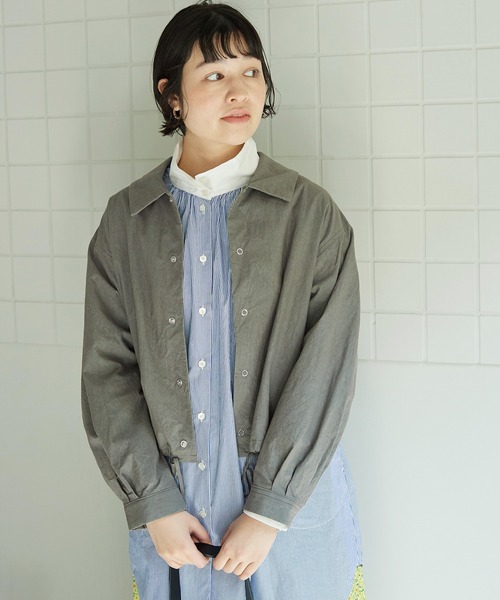 bulle de savon(ビュルデサボン)の「●ダンプルーフ COACH ジャケット(その他アウター・レディース・グレー/ホワイト・FREE)」の7枚目の写真